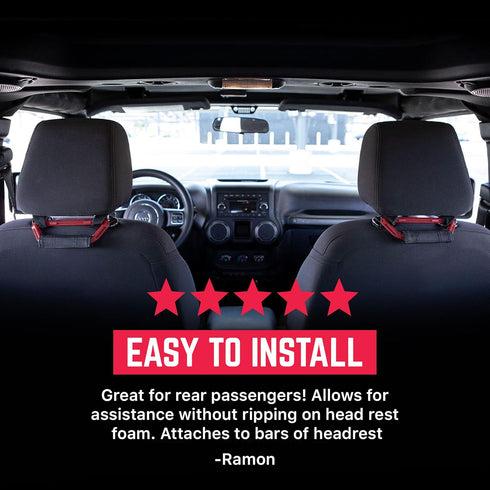 GP BackGrip LITE, Headrest Car Passenger Hand Grip for Truck & Car Wrangler JL JT JK Handle for Offroad, Kids & Seniors, Patented Jeep Accessories...