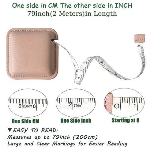 Tape Measure for Body Measuring Medical Body Cloth Tailor Craft Dieting Measuring Tape, 79 Inch/2 M Dual Sided Retractable Measuring Tape for Body...