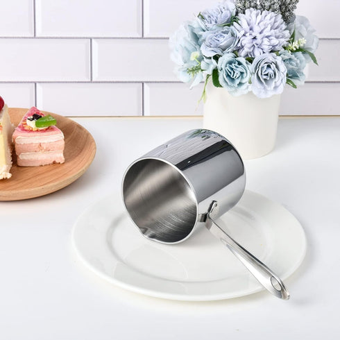 IMEEA Butter Warmer Turkish Coffee Pot Milk Warmer Pot Mini Saucepan with Spout 18/10 Tri-Ply Stainless Steel (10oz/300ml)...