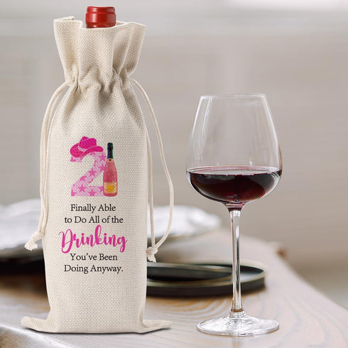 Happy 21st Birthday Party Decorations for Her Him, Cool 21st Birthday Gifts for Her Him Wine Bag, Unique 21 Year Old Birthday Gifts for Her Women,...