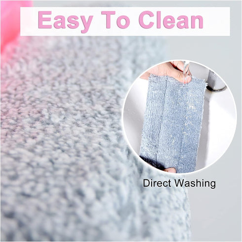 Multifunctional Glass& Window Track Cleaning Tools, Soft Frosted Glass Window Washer Cloth Brush with Study PVA Handle and Scraper, Window Cleaner...