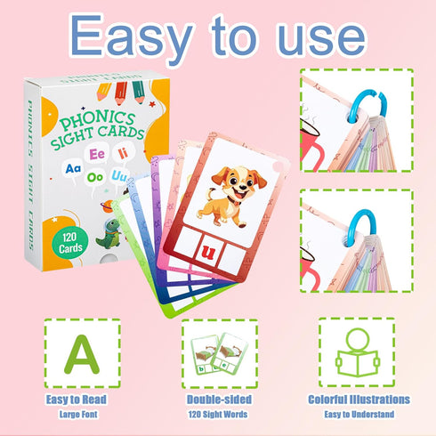 Sight Words Flash Cards, Phonics CVC Word Games, Kindergarten Sight Words Learning, Phonics Games for Reading and Spelling, Preschool Activities f...