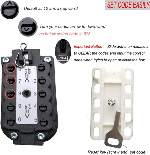 Exterior Outdoor Waterproof Hide Wall Mounted Key Safe Box - House use Key Storage Lock Box,Key Lock Box(Black)......