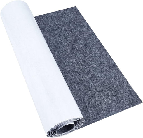 BENECREAT 15.5 x 78.5 Dark Gray Adhesive Felt Sheets Fabric Sticky Sheets Fabric Peel Stick for DIY Costume Making and Jewelry Box...
