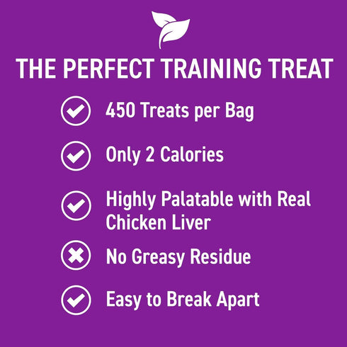 Cloud Star Tricky Trainers Crunchy Dog Training Treats 8 oz Pouch, Chicken Liver Flavor, Low Calorie Behavior Aid with 450 treats...
