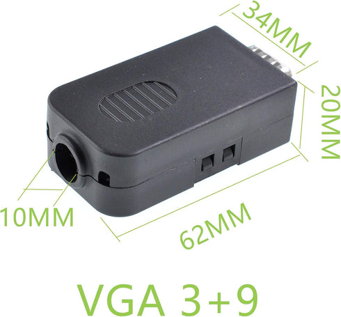Oiyagai DB15 3+9 D-SUB VGA Female 3Row 15Pin Connector Adapter with Nut Terminal Breakout Board Connector Signal Module with Case Free Welding...