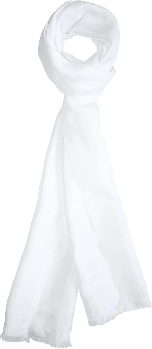 Dashing White Silk Aviator Scarf Pure 100% Silk – 8” x 60”...