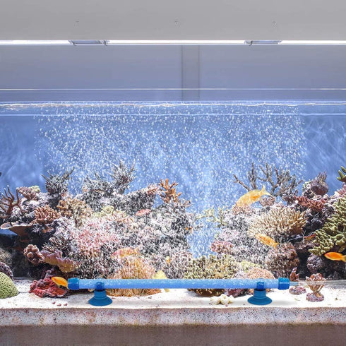 NGe 10inches Aquarium Bubble Wall Air Stone Bar Tube with Fish Tank Suction Cup, Blue...