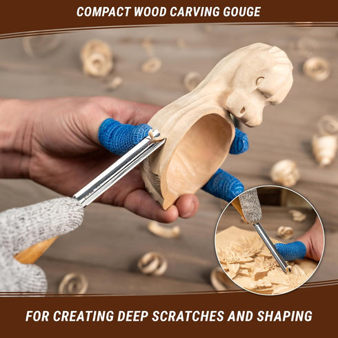 BeaverCraft Wood Carving Gouge K9/10 Woodworking Hand Chisel Compact Wood Carving Knife for Beginners and Profi...