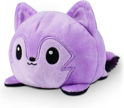 TeeTurtle - The Original Reversible Wolf Plushie - Galactic Purple - Cute Sensory Fidget Stuffed Animals That Show Your Mood...