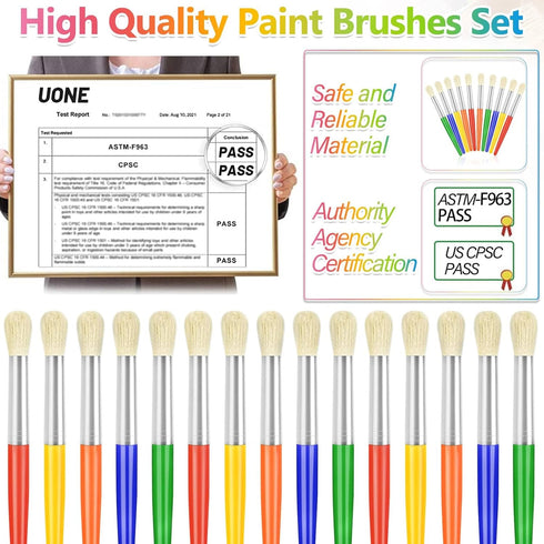 50Pcs Paint Brushes, Anezus Round Paint Brushes for Kids Classroom Toddlers Paint Brush Set for Touch Up Preschool Daycare Washable Acrylic Paint ...