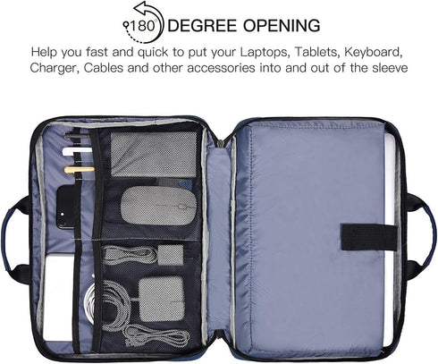 15.6 Inch Laptop Sleeve Bag, Waterproof Men Women Briefcase with Organizer for Acer Aspire E15/Predator, Lenovo Ideapad 3 15.6, HP Envy/Victus 15....