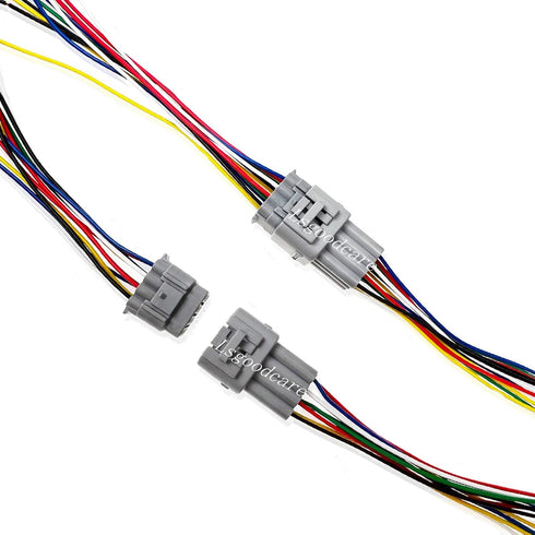 Lsgoodcare 6Pcs 12 Pin Way Waterproof Electrical Connector Plug with Nylon Housing Terminal Sockets Male Female with 18Awg 5.9In Cable for Car Aut...