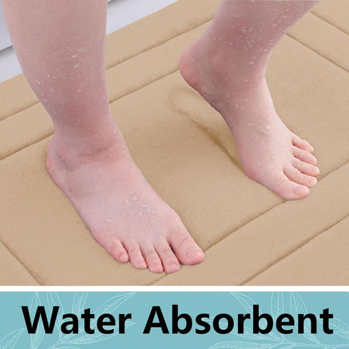 Arotive Memory Foam Bathroom Rug Mat 24x16, Ultra Soft and Absorbent Bath Mat, Machine Wash Dry, Comfortable Bath Rug Carpet for Bathroom Floor, T...