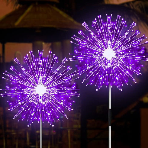 JJGoo Solar Garden Lights Solar Firework Lights, 2 Pack 180 LEDs 2 Lighting Modes Solar Lights Outdoor Waterproof for Garden Patio Walkway Pathway...