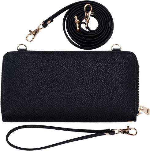 K . A Womens Wristlet Wallet Crossbody Bag Cellphone Purse Handbag RFID Card Slots 2 Strap Wrist...