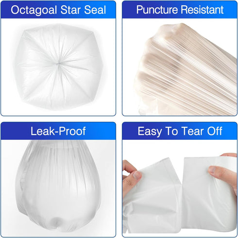 Charmount Small Trash Bags,4 Gallon Garbage Bags for Bathroom Can,Kitchen Bedroom,Unscented,80 Count,Clear...