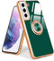 Compatible with Samsung Galaxy S21 Case, Finger Ring Holder Case Rose Gold Plating Design for Women Girls Rotating Holder Kickstand Magnetic Shock...