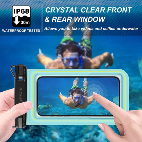 Floating Waterproof Phone Pouch, Float Water Proof Cell Phone Dry Bag Adjustable Lanyard, IP68 Waterproof Phone Case for iPhone 15 14 13 Pro Max S...