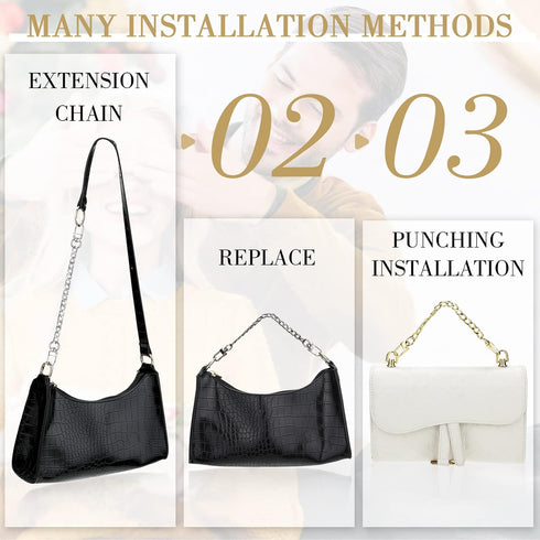 24 Pcs Purse Chain Strap D Ring Rivets Set Flat Purse Strap Extender Replacement Crossbody Chain Metal D Ring Stud Screw Post Head Buttons Handbag...