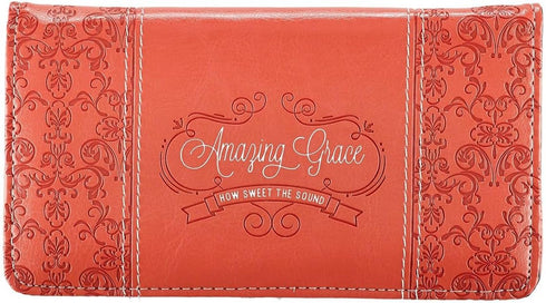 Soft Coral "Amazing Grace" Checkbook Cover...