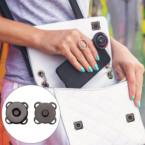 40 Sets Magnetic Snap Buttons, 14mm Plum Magnetic Snap Closures Fastener Sewing on Magnetic Clasps Button for Purses Bags Clothes Handbags Leather...