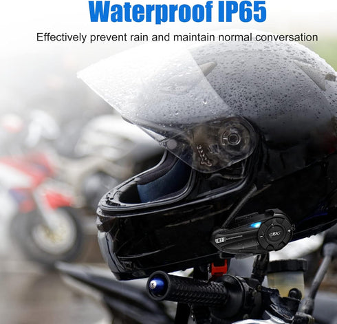 EJEAS Q2 Motorcycle Helmet Bluetooth Intercom, Motorcycle Bluetooth 5.1 Headset with Stereo Sound Effect and Quick Pairing Function for 2 Riders T...