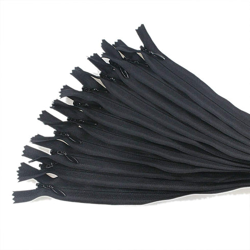 9 Inch Invisible Zippers Black 30 PCS Bulk Nylon Coil Hidden Zippers for Sewing Pillow Cushion Dress Crafts Purse Bag Coat DIY 23cm Closed Ended H...