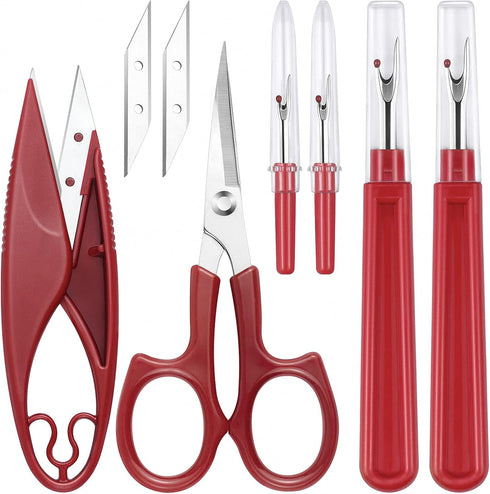 Zoe sunny 6Pcs Upgrade Seam Ripper and Thread Remover Kit for Sewing with 2 Big+2 Small Seam Rippers, 1 Sewing Trimming Scissor Nipper Tool Thread...