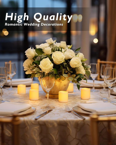 Homemory Flickering Flameless Votive Candles, 12PCS Battery Operated LED Votive Tealight Candles, Realistic Electricn Fake Candle for Easter, Wedd...