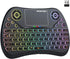 Mini Wireless Keyboard with Touchpad Mouse, 2.4GHz Portable Handheld Keyboard with QWERTY Keypad,RGB Backlit,Rechargeable Battery for Android TV B...