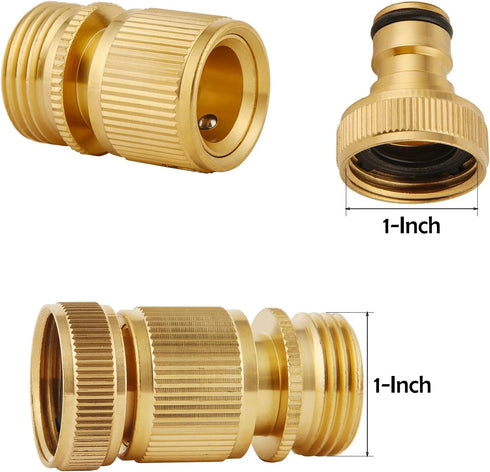 Garden Hose Quick Connect Solid Brass Quick Connector Garden Hose Fitting Water Hose Connectors 3/4 inch GHT (6 pc Connect Set)...