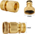 Garden Hose Quick Connect Solid Brass Quick Connector Garden Hose Fitting Water Hose Connectors 3/4 inch GHT (6 pc Connect Set)...