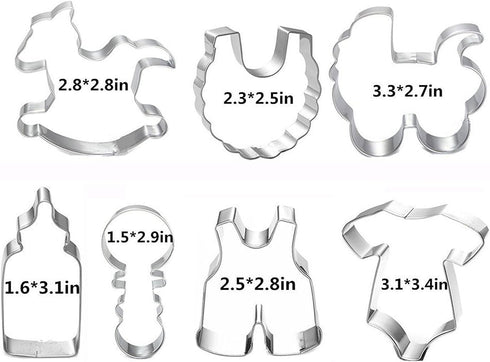 Baby Shower Theme Buggy Rocking Horse Bottle Cookie Cutter (7 Piece Set)...