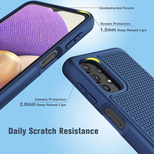 JXVM for Samsung Galaxy A32-5G Case: Dual Layer Protective Heavy Duty Cell Phone Cover Shockproof Rugged with Non Slip Textured Back - Military Pr...