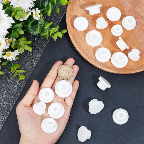 GORGECRAFT 20PCS 5 Sizes White Rubber Bottle Stopper Bottle Seal Plug Reusable Replacement Silicone Salt and Pepper Shaker Stopper Plug Cylinder P...