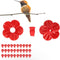 Bird Feeder Replacement Flowers, Unique Shape Multicolor Plastic Material Hummingbird Feeder Flowers for Home red...