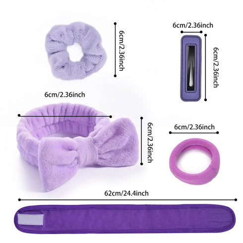 20 Piece Spa Headband and Wristband Set, Face Wash Headband, Skin Care Products Headband and Wristband Set, Bubble Headband,Gifts for Ladies, Wome...