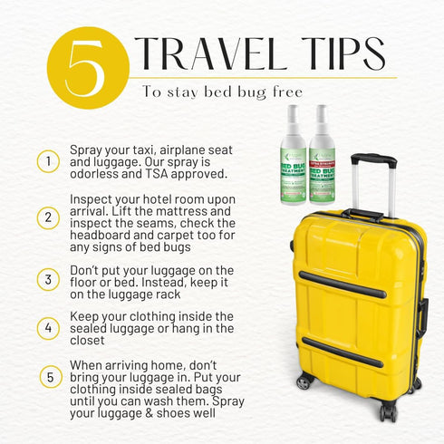 Bed Bug & Mite Extra Strength 3oz Travel Spray by Hygea Natural –TSA approved - New Formula 66% Stronger- Stain & Scent Free Treatment – Natural F...