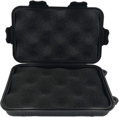 Anti-Pressure Shockproof Container Box Plastic Dry Storage Box with Foam Floating Survivor Dry Case for Outdoors (Black)...