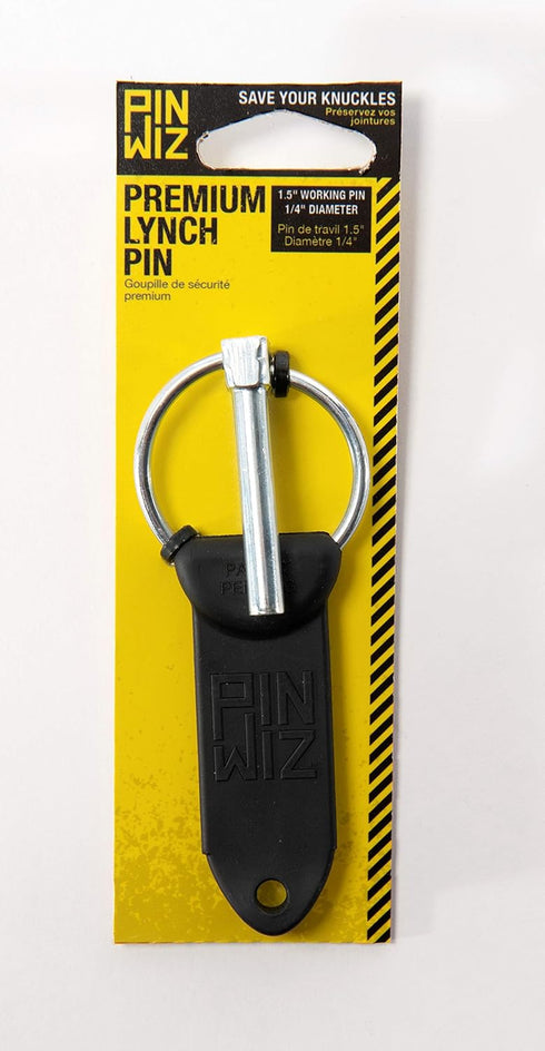 Pin Wiz Heavy-Duty Trailer Hitch Pins and Clips, Zinc Alloy Finish, Carbon Fiber Steel, Self Locking, Silver/Black, 1/4" Diameter...