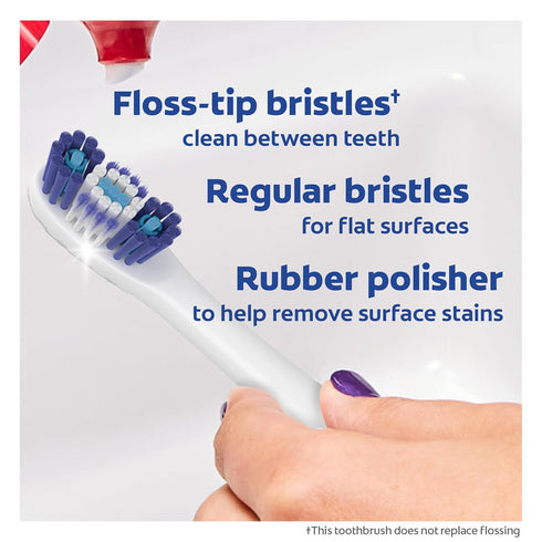Colgate 360 Floss Tip Sonic Powered Battery Toothbrush, 2 Pack with Floss Tip Refill Heads...