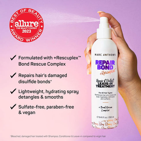 Marc Anthony Repairing Leave-In Conditioner, Repair Bond +Rescuplex - Repairs, Strengthens & Maintains Bonds within Hair - Eliminates Frizz, Flyaw...