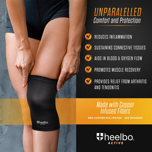 Knee Compression Sleeve with Copper Infused Fibers and Breathable Fabric for Knee Pain Relief, Knee Support, Sore Muscles and Joints for Running, ...