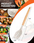 Large Silicone Cooking Spoons, 2 Pack Nonstick Solid and Slotted Wooden handle Spoon Set, Heat Resistan Silicone Kitchen Spoons for Cooking, Servi...