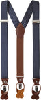 Jacob Alexander Men's Polka Dot Y-Back Suspenders Braces Convertible Leather Ends and Clips...