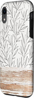 iPhone XR Boho Rustic Botanical Leaf Pattern Vintage Beige Case...
