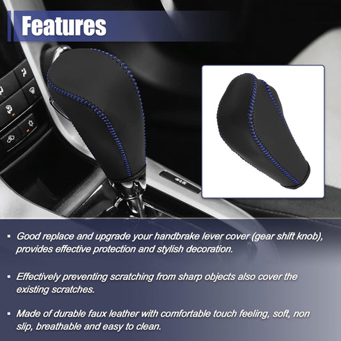 X AUTOHAUX Car Gear Shift Knob Cover Protector with Blue Thread for Chevrolet Cruze 2011-2015 Aveo 2007-2011...