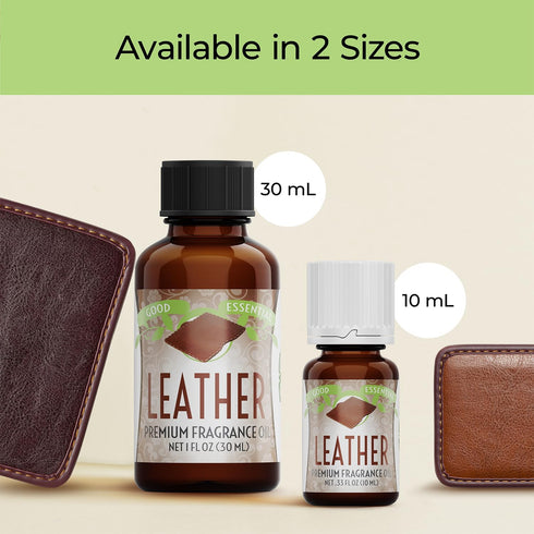 Good Essential - Professional Leather Fragrance Oil for Diffuser, Candle Warmer, Wax Melts - 1 fl oz, 30ml - Leather Scent Fragrance Oil - Leather...