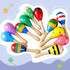 LOOIKOOS 12 PCS Mini Wood Festival Maracas for Kids Toys, Wooden Maracas Festival Painting, Wooden Carnival Maracas Baby Party Favors(Random Color...